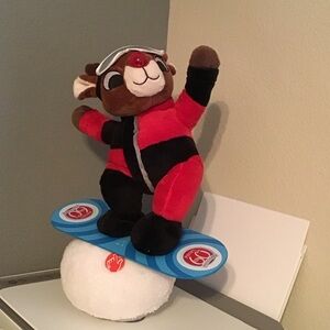 RARE  - Rudolph 60th Anniversary Snowboard Plush Snowboarder Plush Light up Nose
